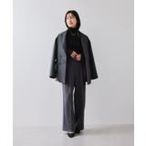 フェザー切り替えスリーブシアータートルニット | VIS | 詳細画像12