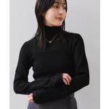 フェザー切り替えスリーブシアータートルニット | VIS | 詳細画像14