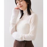 フェザー切り替えスリーブシアータートルニット | VIS | 詳細画像3