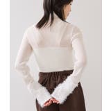 フェザー切り替えスリーブシアータートルニット | VIS | 詳細画像4