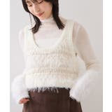 フェザー切り替えスリーブシアータートルニット | VIS | 詳細画像7