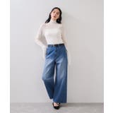 フェザー切り替えスリーブシアータートルニット | VIS | 詳細画像8