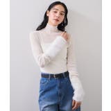 フェザー切り替えスリーブシアータートルニット | VIS | 詳細画像9