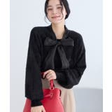 シアーボウタイリボン付きフェザーニットプルオーバー/2WAY・イージーケア | VIS  | 詳細画像12 