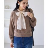 シアーボウタイリボン付きフェザーニットプルオーバー/2WAY・イージーケア | VIS  | 詳細画像15 