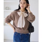 シアーボウタイリボン付きフェザーニットプルオーバー/2WAY・イージーケア | VIS  | 詳細画像18 