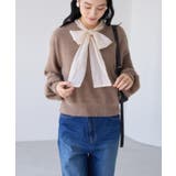 シアーボウタイリボン付きフェザーニットプルオーバー/2WAY・イージーケア | VIS  | 詳細画像20 