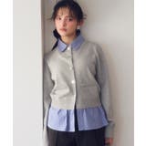 シャツレイヤード風メタルボタンカーディガン | VIS | 詳細画像1