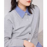 シャツレイヤード風メタルボタンカーディガン | VIS | 詳細画像15