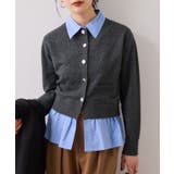 シャツレイヤード風メタルボタンカーディガン | VIS | 詳細画像17