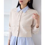 シャツレイヤード風メタルボタンカーディガン | VIS | 詳細画像27