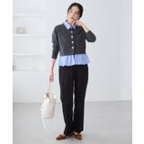 シャツレイヤード風メタルボタンカーディガン | VIS | 詳細画像29