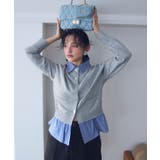 シャツレイヤード風メタルボタンカーディガン | VIS | 詳細画像3