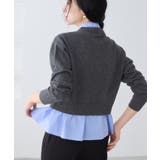 シャツレイヤード風メタルボタンカーディガン | VIS | 詳細画像31