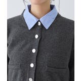 シャツレイヤード風メタルボタンカーディガン | VIS | 詳細画像35