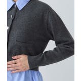 シャツレイヤード風メタルボタンカーディガン | VIS | 詳細画像36