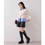 シャツレイヤード風メタルボタンカーディガン | VIS | 詳細画像6