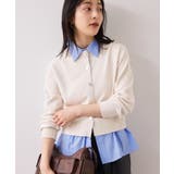 シャツレイヤード風メタルボタンカーディガン | VIS | 詳細画像7