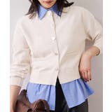 シャツレイヤード風メタルボタンカーディガン | VIS | 詳細画像8