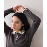 ダブルカラーポロニットトップス | VIS  | 詳細画像14 