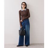 ダブルカラーポロニットトップス | VIS  | 詳細画像2 