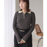 ダブルカラーポロニットトップス | VIS  | 詳細画像24 