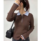 ダブルカラーポロニットトップス | VIS  | 詳細画像28 