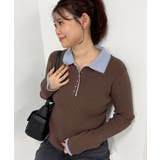 ダブルカラーポロニットトップス | VIS  | 詳細画像29 