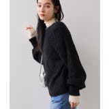 ブラック(01) | アーガイルフェザーニット/2WAY・イージーケア | VIS