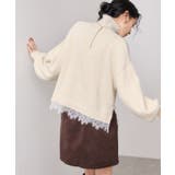 ラメフェザー裾レースハイネックニット | VIS  | 詳細画像18 