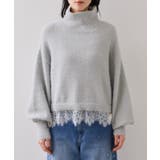 ラメフェザー裾レースハイネックニット | VIS  | 詳細画像25 