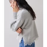 ラメフェザー裾レースハイネックニット | VIS  | 詳細画像4 