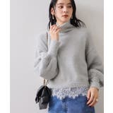 ラメフェザー裾レースハイネックニット | VIS  | 詳細画像5 