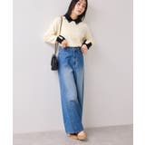 ビジュー付きシャギーカラーニットトップス | VIS  | 詳細画像4 