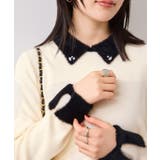 ビジュー付きシャギーカラーニットトップス | VIS  | 詳細画像5 