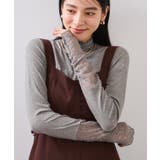 グレー(07) | 袖クシュクシュハイネックテレコインナープルオーバー/静電気防止・イージーケア | VIS