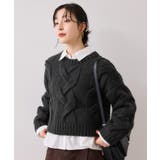 チャコール(06) | ケーブルコンパクトニット | VIS 