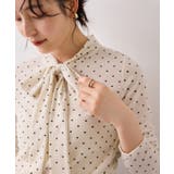 オフホワイト(15) | ベロアボウタイドットカットソー | VIS 