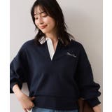 ネイビー(40) | ワンポイント刺繍ポロニットプルオーバー | VIS 