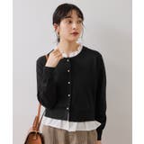 【美得】フリル襟ドッキングニットカーディガントップス | VIS  | 詳細画像17 