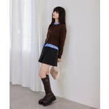 【美得】フリル襟ドッキングニットカーディガントップス | VIS  | 詳細画像2 