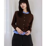 【美得】フリル襟ドッキングニットカーディガントップス | VIS  | 詳細画像3 