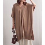 ブラウン(22) | 【WEB限定】ビッグポンチョニット | VIS 