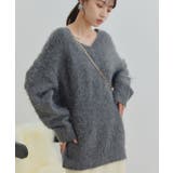 チャコール(06) | 【前後2WAY】毛混トゥンカロンニット | VIS