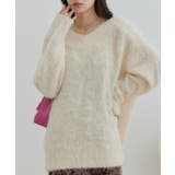 オフホワイト(15) | 【前後2WAY】毛混トゥンカロンニット | VIS