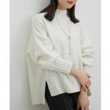 オフホワイト(15) | 【選べる着丈】ふわもこサイドスリットニット【洗える】 | VIS