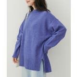 ブルー系(45) | 【選べる着丈】ふわもこサイドスリットニット【洗える】 | VIS