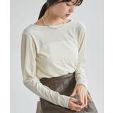 オフホワイト(15) | ラメプリントベロアロングTシャツ | VIS