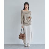 【2WAY】ミックスヤーンオフショルダーニット | VIS | 詳細画像8