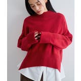 レッド(60) | 【アンチピリング/洗える】サイドスリットニットプルオーバー【WEB限定カラー】 | VIS 